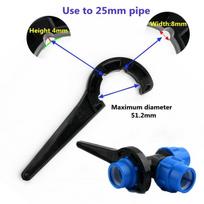 PE vamzdžių greito sujungimo jungčių raktas PE PVC vamzdžių vožtuvų fiksavimo veržlės specialus raktas laistymo žarnelių remonto įrankis 20/25/32/40/50mm 1PC black