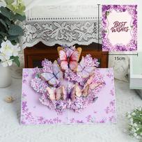 Artistic Pop Up Greeting Cards Paper 3D Flower Bouquet Card Blessing Flower Cards Gift Card