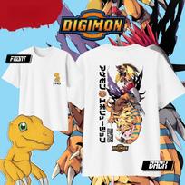 2026 Fashion DIGIMON ADVENTURE ANIME T-shirt AGUMON EVOLUTION Premium Cotton Graphic Tee Soft Cotton Premium Parent-child Tee... S įvairiaspalvis
