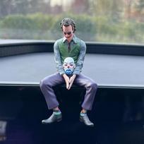 Stogo Dekoracija Jokeris Heath Ledger Sėdinti Pozicija Figūrėlės Automobilio Ornamentas Lėlės Uodega Ir Stogo Pakabukas Modelis Statulėlė Kolekcionuojami Žaislai