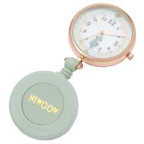 Fieldwork Analog Pocket Watch with Moomin Retractable Nurse Watch Green Women's Reel, Luminous, S, Snufkin, MOM020-3 žalia