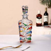900ml Colorful Crystal Whiskey Decanter Italy Zecchin Design Glassware Wine Set Rainbow Glacier Crack Cognac Whisky Bottle Jar