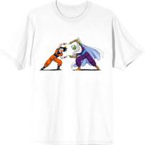 Dragon Ball Z Goku ir Piccolo Susiliejimas Balti Grafiniai Marškinėliai S balta