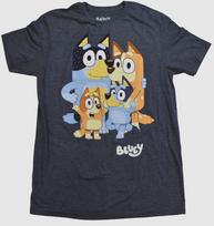 Bluey Vyrų šeimos grupės nuotrauka Vaikų mokymosi serijos grafinis marškinėlis Naujas S-2XL XL