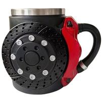 Fun Mugs Brake Pad Design Cool Mugs Ergonomic Cup With Handle For Kids Father's Christmas Friends Work Brake Pad Mug 301-400ml tamsiai raudona spalva