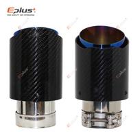 Universalus Blizgus Anglies Pluošto Automobilio Duslintuvo Antgalis Išmetimo Sistemos Vamzdis Duslintuvai Antgalis Tiesus Nerūdijančio Plieno Mėlynas 51mm-76mm
