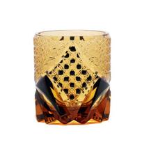 3D Relief Royal Court XO Whisky Tasting Cup Japanese Edo Kiriko Crystal Wine Glasses Manual Diamond Cut Amber Gem Whiskey Glass 250ml
