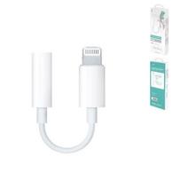 Lightning to 3.5 mm Headphone Jack Adapter for Apple devices, compatible with wired headphones; features a sleek design and a secure connection
