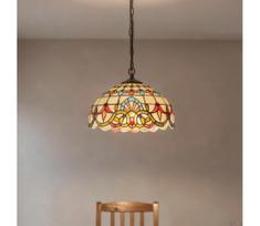 Brilagi - Tiffany vitražinis pakabinamas šviestuvas ant grandinės MIRABELLA 1xE27/60W/230V, skersmuo 40 cm