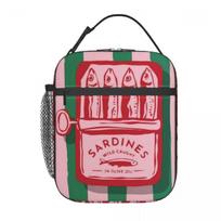 Open Sardine Can With Fish Print Insulated Lunch Bag for Women Kids Portable Food Boxes Thermal Lunch Box Tote One Size