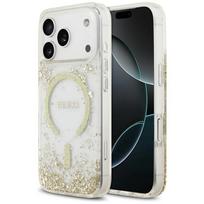 Guess Dervos dugno blizgus magnetinis dėklas iPhone 17 Pro - auksinis
