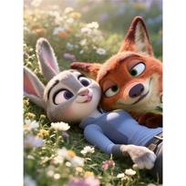 Disney 5D DIY Diamond Painting Zootopia Illustration Cartoon Full Diamond Mosaic Art Wall Decoration Set Round 20x30cm