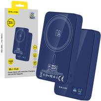 Blavec išorinė baterija 10000mAh BJ-04 Slim 13,5mm - Type C - 22,5W magnetinė Magsafe 3 in 1 (PBBJ04-MC10N) tamsiai mėlyna stiklas
