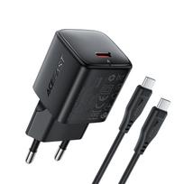 Įkroviklis Acefast A118 30W GaN USB-C + USB-C į USB-C laidas 1.2m juodas