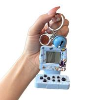 Car Accessory Retro Game Console Mini Arcade Girls Key Chain Bag Pendant Key Ring Car Key Chain rožinė