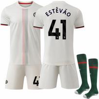 Paaugliams Vaikams Suaugusiems Individualus Pavadinimas Futbolo Apranga 2025-26 Chelsea Išvykos #41 ESTÊVÃO Sportinis Treniruočių Džersio Rinkinys su Kojinėmis 16