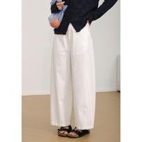 Spring 2026 Minimalist 3D-Cut 9-Point Wide-Leg Grandma Pants. XL balta