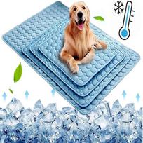 Dog Mat Cooling Summer Pad Mat For Dogs Cat Blanket Sofa Breathable Pet Dog Bed Summer Washable For Small Medium Large Dogs Car S mėlyna