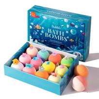 Kids Bath Bombs with Toys Inside, 12 Pack Fizzies Bath Salts Balls, Fruit Scented Bath Time Gifts for Children