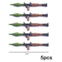 MOC  box spray painted bazooka two-color olive green bronz equipment small particle building block accessories