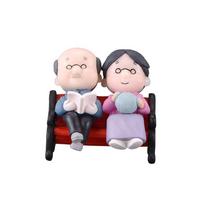 Mini Couple Figures Grandma Grandpa Sweety Lovers Old  Ornament for Fairy Garden Figurines Miniature Home Decoration