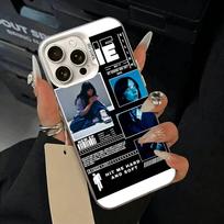 Gen Z talentingos dainininkės Billie Eilish dėklas telefonui iPhone 17,16,15,14,13,12,11 Plus,Pro Max,XS,baltas sidabrinis dėklas telefonui iPhone15pro