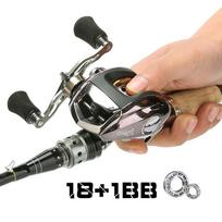 „Baitcasting“ žvejybos ritė 18+1BB 6,3:1 sklandžiai vilkimo galia 8 kg kairėje dešinėje „baitcaster“ ritėje Bass Fishing Left Hand