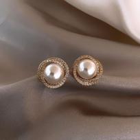 925 Silver Needle Spiral Pearl Stud Earrings for Women - High-end and Elegant Earrings, Pure Silver Needle Luxury Ear Jewelry balta