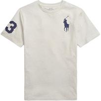 Polo Ralph Lauren FW24 Apvalia apykakle Didelio arkliuko logotipo marškinėliai Vyriški marškinėliai Avižiniai 710697554-044 S