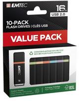 Emtec USB 2.0 K100 16GB P10 10-pack color box retail