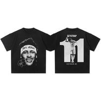 American Hip Hop Summer Neymar American Short Sleeve Crew Neck Heavy T-Shirt Men's and Women's Retro Fashion Short Sleeve Top 4XL