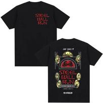 Anime Jojo Bizarre Adventure STEEL BALL RUN T Shirts Men's Clothing Casual Harajuku Cotton Y2K Short Sleeves T-shirt Streetwear S įvairiaspalvis