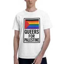 Vyriški Queers for Palestine marškinėliai LGBTQ vėliava Medvilninis viršus Marškinėliai Vasarinis Vintažinis marškinėlis Apvalus kaklas Harajuku Laisvas marškinėlis Didelis dydis S įvairiaspalvis