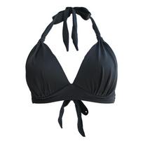 Didelės krūtinės bikinio viengubo dirželio vientisos spalvos be plieno žiedo maudymosi kostiumėlis, moteriškas seksualus maudymosi kostiumėlis 2XL juoda