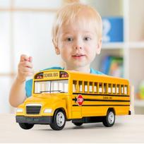 RMZ CITY 1:36 metaliniai geltoni mokyklinio autobuso žaisliniai automobiliai - Atgal traukiami transporto priemonės berniukams ir mergaitėms, vaikų dovana, kolekcionuojamas automobilio modelis geltona