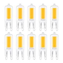 10 vnt. G9 LED lemputės 3W COB Stiklinės 220V Aukštas CRI Šviestuvams Sieniniams šviestuvams Dekoratyvinėms lempoms 10PCS WARM WHITE