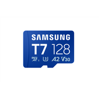 SAMSUNG MicroSD card | T7 | 128GB | microSDXC | Flash memory, Class U3, V30, A2
