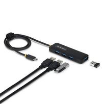 StarTech.com 4-Port USB-C Hub, 5Gbps, Bus-Powered, USB-C to 4x USB-A Mini Hub, Extra-Long 2ft/61cm Host Cable, PCR Plastic, Portable Desktop/Laptop USB Hub