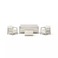 Keter Scandi Linea 3-Seater Set, pebble grey/light beige