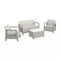 Keter Scandi Linea 2-Seater Set, pebble grey/light beige