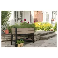 Keter Flower pot, Deco Elevated Garden Bed, 48L, Walnut