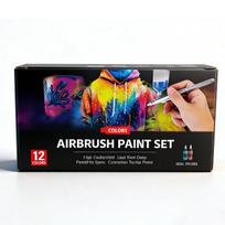 12/28-color Fine-tip Airbrush Acrylic Paint Set Water-based Model Paint for DIY Hand-painting Spraying and Inking 30ml
