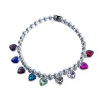 Colorful Statement Heart Pendant Choker Necklace Valentines Gift for Women Girl 1