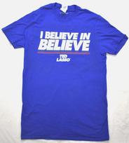Ted Lasso I Believe In Believe Distressed Print Mens Blue Shirt New Small S