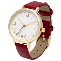 Fieldwork Analog Watch with Moomin Leather Simple Moomin Print Watch Red Women's Design, Strap, J, MOM021-3
