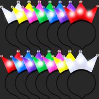 10 vnt. LED šviečianti karūnos galvos juosta LED mirksinti karūna šviečianti galvos juosta plaukų juosta galvos apdangalas vakarėlio tiara princesės aksesuarai 10pcs