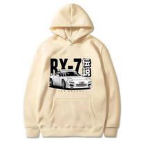 Initial D JDM Hoodie Vintage RX7 FD Drift Japanese Cars Printed Sweatshirt Harajuku Tracksuit Loose Men Streetwear Pullover Tops S