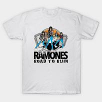 Men Black Print T-shirt Ramones No-Cut Transfer Paper Print Cotton Tshirt S balta
