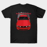Men Black Print T-shirt Mustang Gt 2005-2009 - Red No-Cut Transfer Paper Print Cotton Tshirt XL juoda