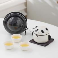 Master Original Panda Tea Set Travel Portable Teaware Outdoor Camping 1 Pot 3 Cups Gongfu Quick Cup Cute Tea Insufer Home Hotel